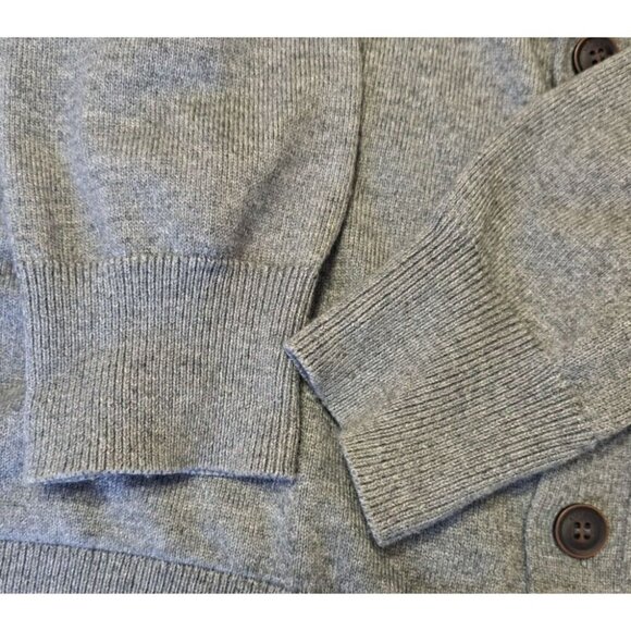 Kallspin Men's L Gray Tweed Cashmere Blend V-Neck Long Sleeve Cardigan Pockets - Picture 5 of 7